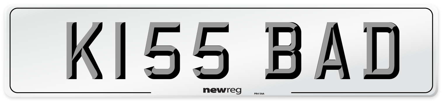 K155 BAD Number Plate from New Reg